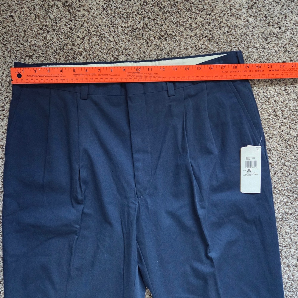 Pendleton Country Traditionals Mens Navy Blue Pleated Cotton Chinos Pants 38 NEW - Picture 6 of 8